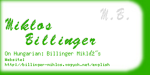 miklos billinger business card